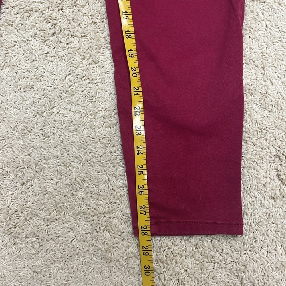 Nine West Cigarette Skinny Jeans Burgundy Red Cranberry Ankle Denim Sz 10 - Picture 3 of 12